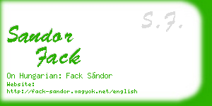 sandor fack business card